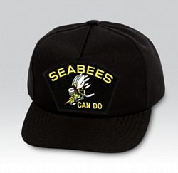 US Navy Seabees Can Do Insignia Black Ball Cap US Made - 771196
