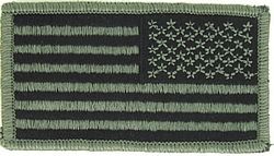 US Flag patch left 3 1/4 x 1 3/4. sew only - 080104
