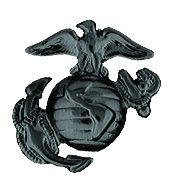 United States Marine Corps Eagle Globe & Anchor (EGA) Cutout Pin - BLACK - 14128BK (1 inch)