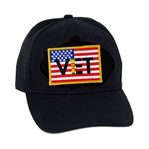 Black ballcap with US Flag/Vet patch - 661032
