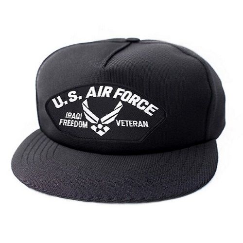 US Air Force Iraqi Freedom Veteran Symbol Black Ball Cap US Made - 771649