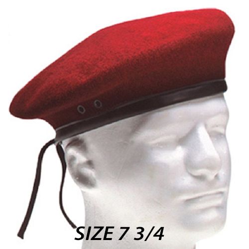 Scarlet Red Beret size 7 3/4-br4-734