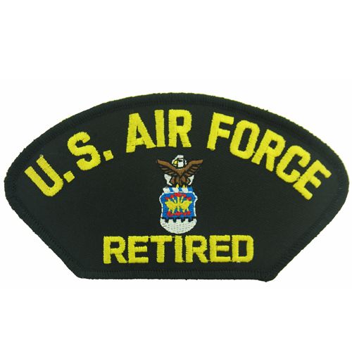 US Air Force Retired Emblem Black Patch - FLB1370 (4 inch)