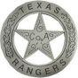 Texas Ranger Replica Badge - ANTIQUE SILVER - 40070ANSI