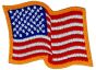 Flag Patch Wavy Sew On 3.75 x3" - 091203
