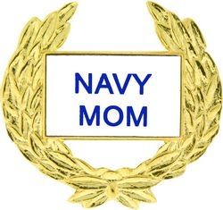Navy Mom with Wreath Pin - 14358 (1 1/8 inch)