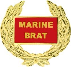 Marine Brat with Wreath Pin - 14497 (1 1/8 inch)