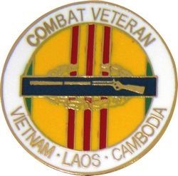 Combat Veteran Vietnam-Laos-Cambodia Pin - 14116 (1 inch)